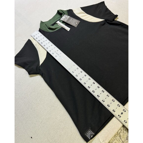 Oiselle Mock Neck Short Sleeve Shirt Top Black Green Women’s Medium Athletic Gym - Picture 7 of 7